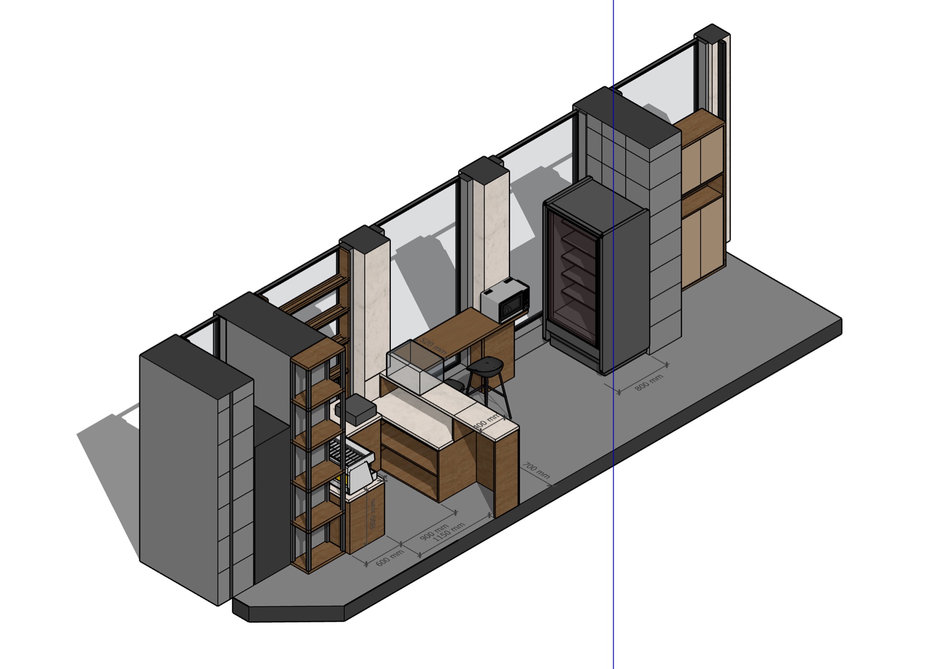 Кафе — 07 axonometry back