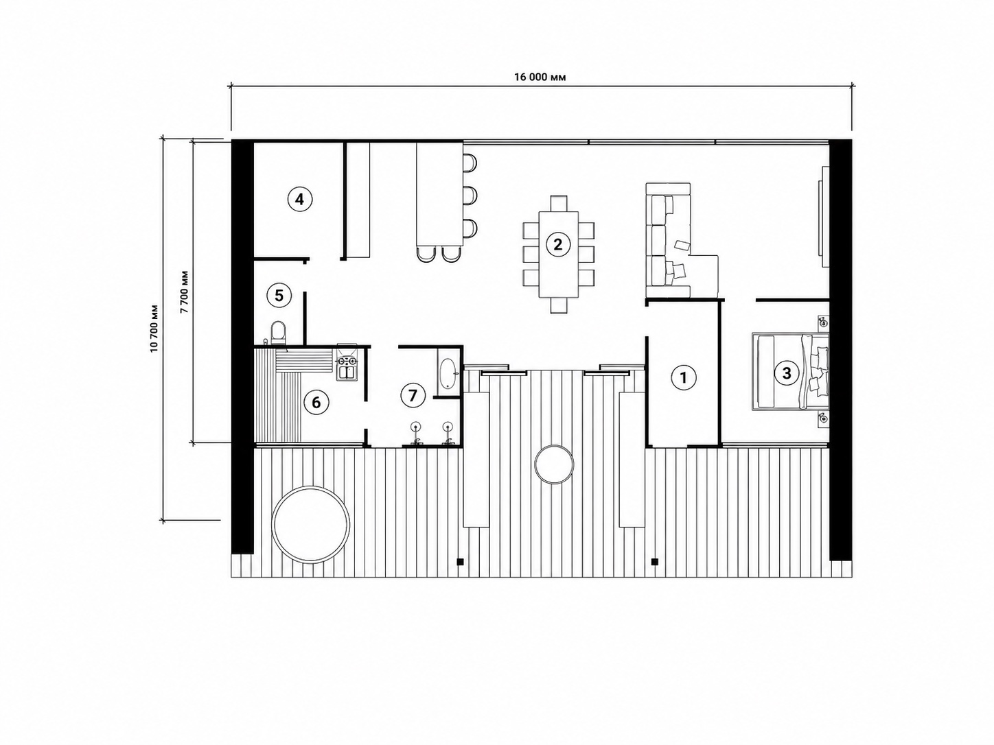 Банный дом с внутренним двором — 03 floor plan