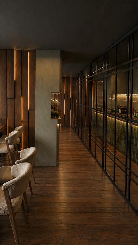 Ресторан «Парк» — камерная реновация — 03 glazed partition passage