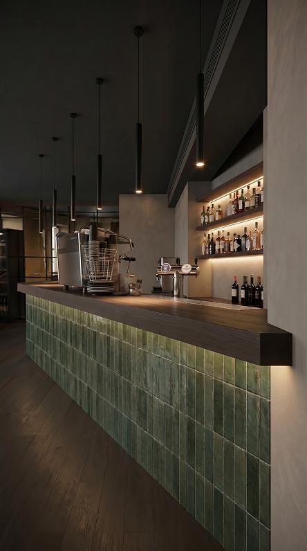 Ресторан «Парк» — камерная реновация — 05 green tile bar