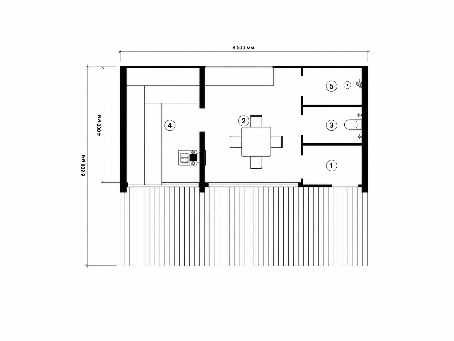 Компактная семейная баня — 03 floor plan