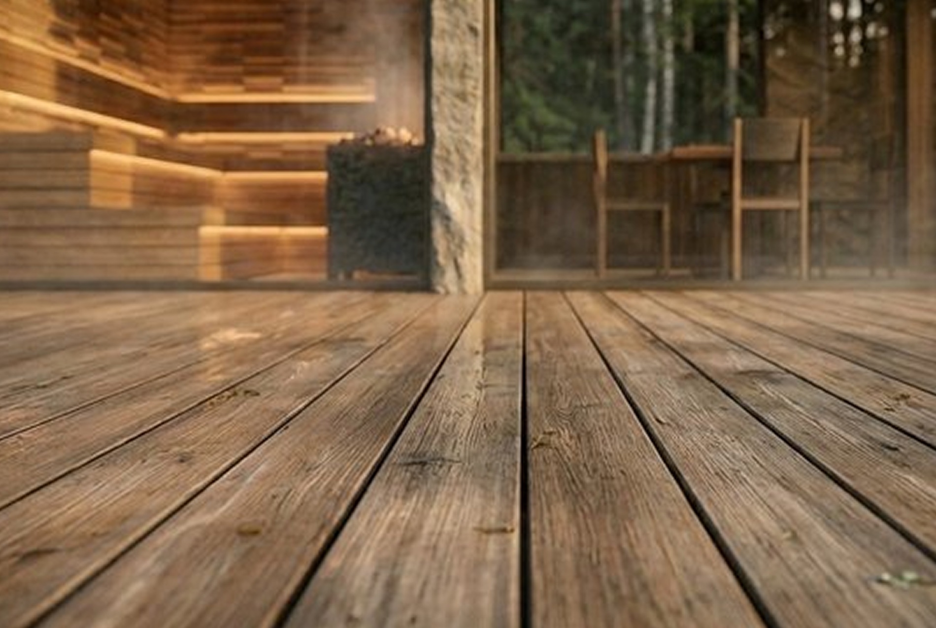Компактная семейная баня — 07 terrace detail