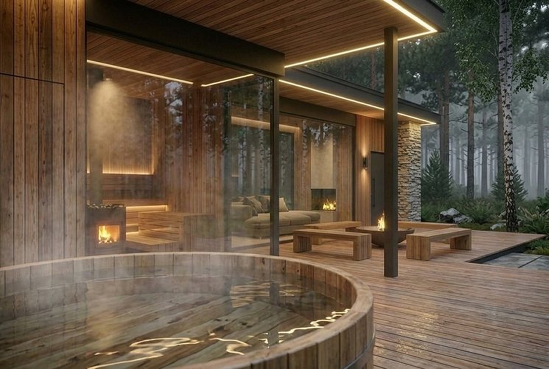 Арендный банный комплекс для компаний — 06 spa pool terrace