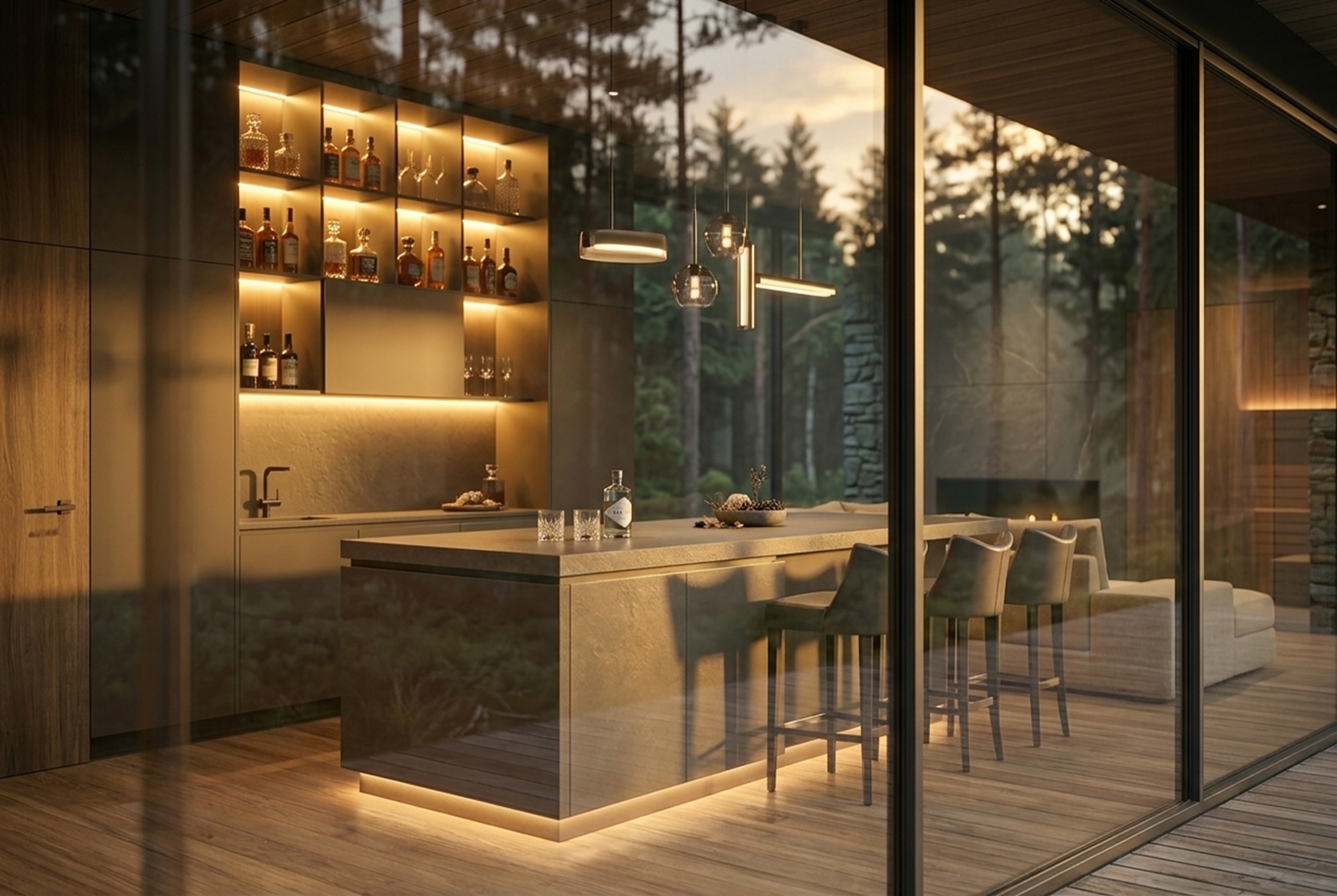 Банный павильон для дружеских встреч — 02 kitchen bar interior