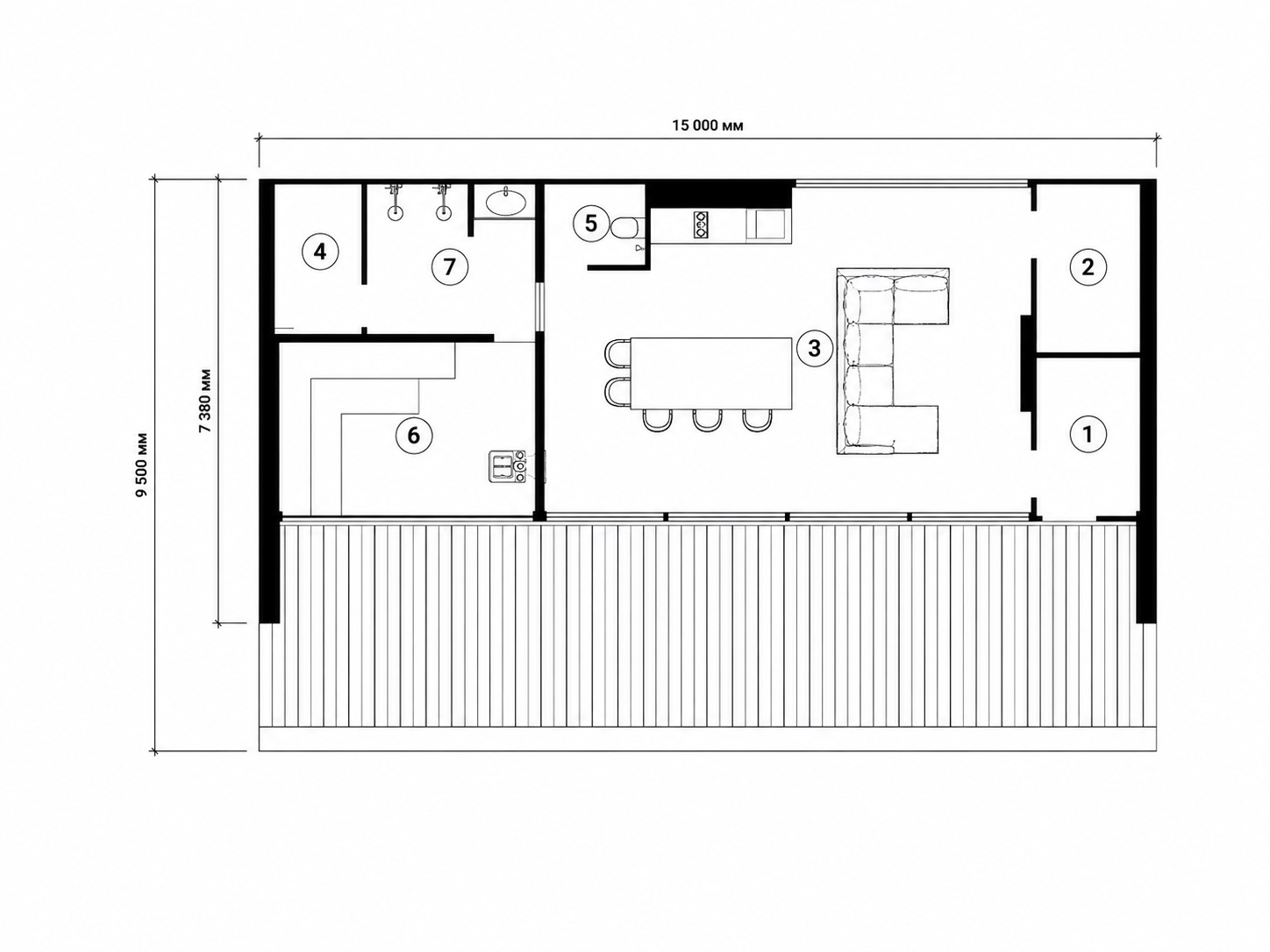 Банный павильон для дружеских встреч — 03 floor plan