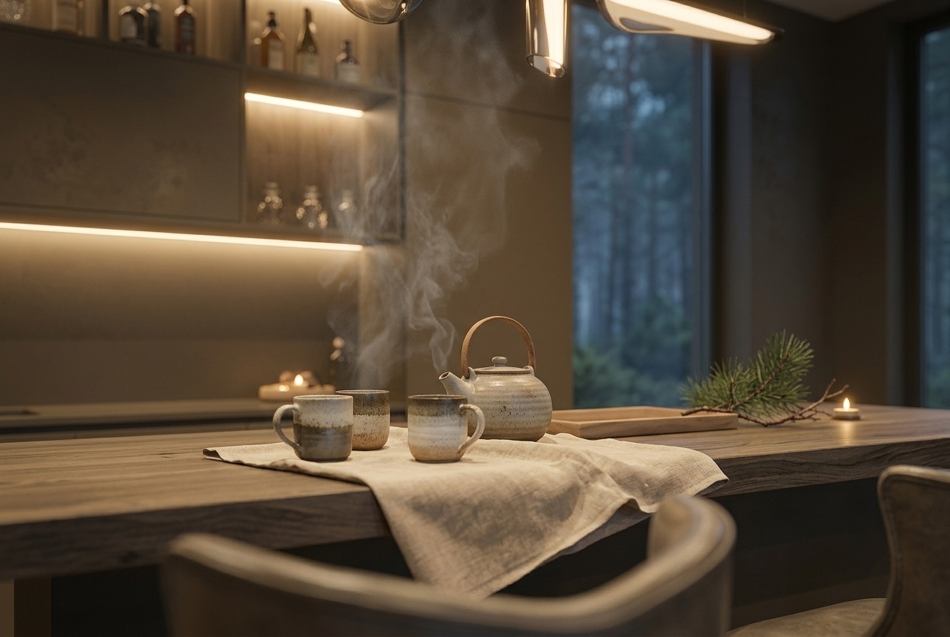 Банный павильон для дружеских встреч — 08 tea table detail