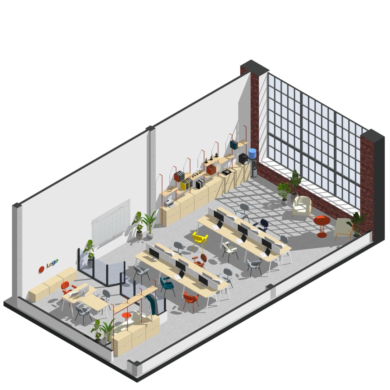 Офис-конструктор для команд — 05 office axonometry