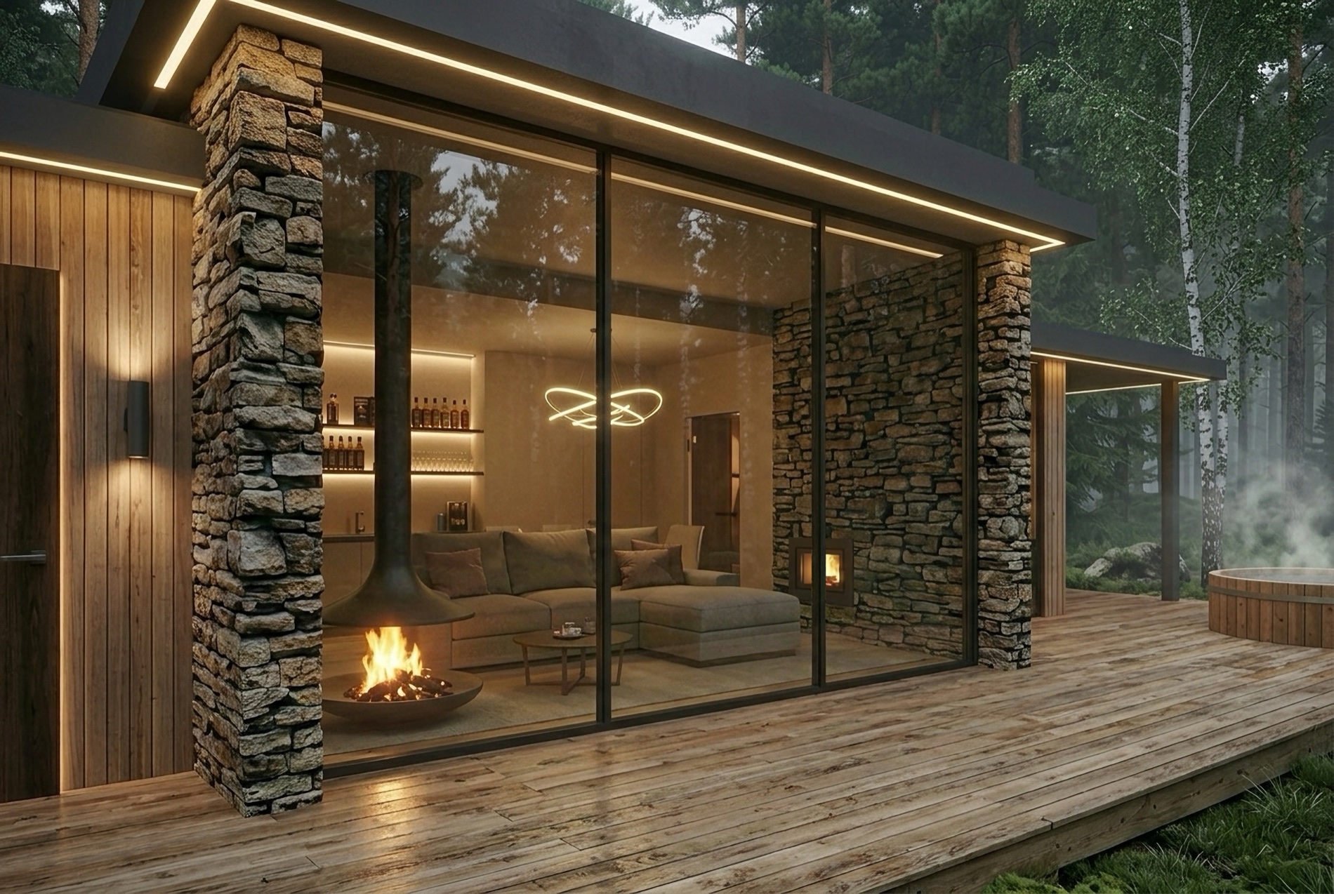 Банный дом для большой семьи — 04 exterior terrace