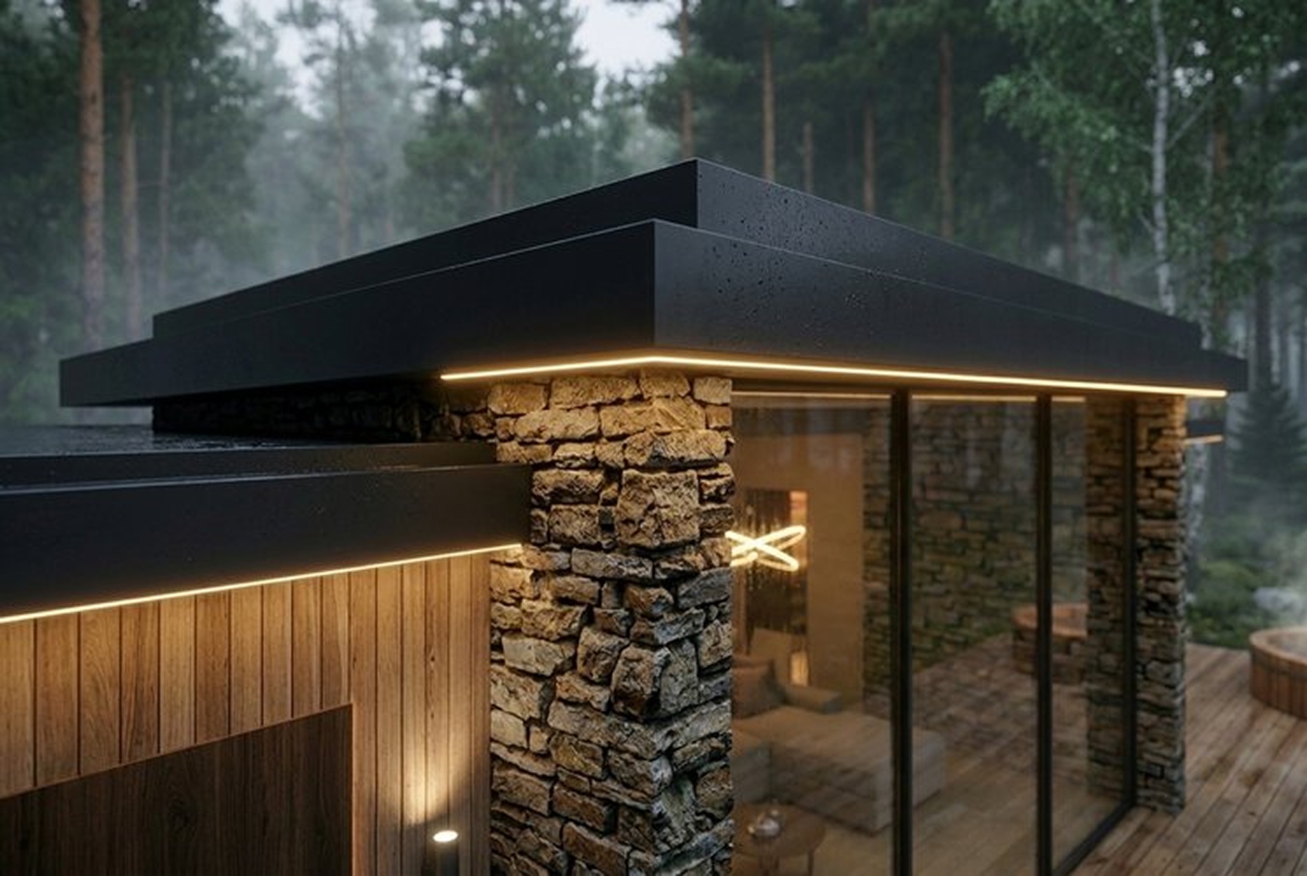 Банный дом для большой семьи — 05 exterior roof detail